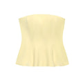 KONDALA Sexy Butter Yellow Cami Ruffles Tube Top Women Fashion 2025 Summer Strapless Y2K Girl Streetwear Tops Holiday Party Tops
