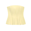 KONDALA Sexy Butter Yellow Cami Ruffles Tube Top Women Fashion 2025 Summer Strapless Y2K Girl Streetwear Tops Holiday Party Tops