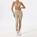 Conjunto Feminino Fitness Seamless Yoga | Top + Legging Alta Compressão | Secagem Rápida