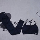 Conjunto Fitness Feminino Seamless 2 Peças – Legging Cintura Alta + Top Esportivo | Yoga, Treino e Academia