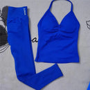 Conjunto Fitness Feminino Seamless 2 Peças – Legging Cintura Alta + Top Esportivo | Yoga, Treino e Academia