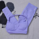 Conjunto Fitness Feminino Seamless 2 Peças – Legging Cintura Alta + Top Esportivo | Yoga, Treino e Academia