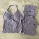 Conjunto Fitness Feminino Seamless 2 Peças – Legging Cintura Alta + Top Esportivo | Yoga, Treino e Academia