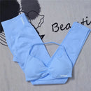 Conjunto Fitness Feminino Seamless 2 Peças – Legging Cintura Alta + Top Esportivo | Yoga, Treino e Academia