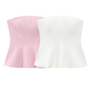 KONDALA Sexy Butter Yellow Cami Ruffles Tube Top Women Fashion 2025 Summer Strapless Y2K Girl Streetwear Tops Holiday Party Tops