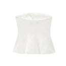 KONDALA Sexy Butter Yellow Cami Ruffles Tube Top Women Fashion 2025 Summer Strapless Y2K Girl Streetwear Tops Holiday Party Tops