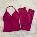 Conjunto Fitness Feminino Seamless 2 Peças – Legging Cintura Alta + Top Esportivo | Yoga, Treino e Academia