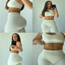 Conjunto Fitness Feminino Seamless 2 Peças – Legging Cintura Alta + Top Esportivo | Yoga, Treino e Academia