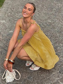 Vestido Maré Leve – Drapeado de Verão