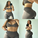 Conjunto Fitness Feminino Seamless 2 Peças – Legging Cintura Alta + Top Esportivo | Yoga, Treino e Academia