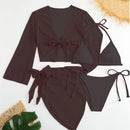 Conjunto Biquíni Rosa 4 Peças – Cintura Alta | Pop Style