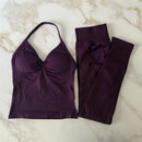 Conjunto Fitness Feminino Seamless 2 Peças – Legging Cintura Alta + Top Esportivo | Yoga, Treino e Academia