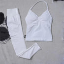 Conjunto Fitness Feminino Seamless 2 Peças – Legging Cintura Alta + Top Esportivo | Yoga, Treino e Academia