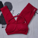 Conjunto Fitness Feminino Seamless 2 Peças – Legging Cintura Alta + Top Esportivo | Yoga, Treino e Academia